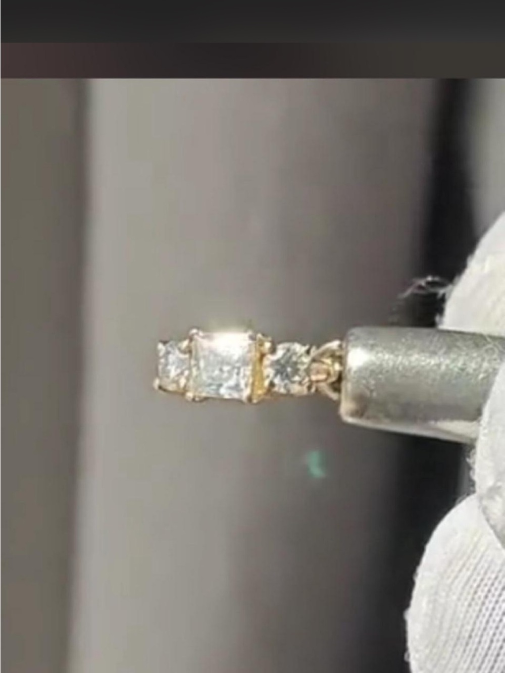 14k solid Gold and lab Diamond Women’s cartilage hoop Huggie Earring